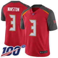 Nike Tampa Bay Buccaneers #3 Jameis Winston Red Team Color Men's Stitched NFL 100th Season Vapor Limited Jersey