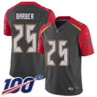 Nike Tampa Bay Buccaneers #25 Peyton Barber Gray Men's Stitched NFL Limited Inverted Legend 100th Season Jersey