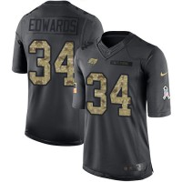 Nike Tampa Bay Buccaneers #34 Mike Edwards Black Men's Stitched NFL Limited 2016 Salute to Service Jersey