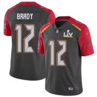 Nike Tampa Bay Buccaneers #12 Tom Brady Gray Men's Super Bowl LV Bound Stitched NFL Limited Inverted Legend Jersey