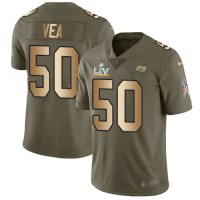 Nike Tampa Bay Buccaneers #50 Vita Vea Olive/Gold Men's Super Bowl LV Bound Stitched NFL Limited 2017 Salute To Service Jersey