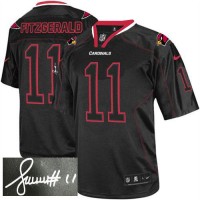 Nike Arizona Cardinals #11 Larry Fitzgerald Lights Out Black Men's Stitched NFL Elite Autographed Jersey