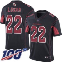 Nike Arizona Cardinals #22 T.J. Logan Black Men's Stitched NFL Limited Rush 100th Season Jersey