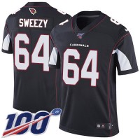 Nike Arizona Cardinals #64 J.R. Sweezy Black Alternate Men's Stitched NFL 100th Season Vapor Limited Jersey