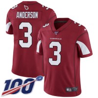 Nike Arizona Cardinals #3 Drew Anderson Red Team Color Men's Stitched NFL 100th Season Vapor Limited Jersey