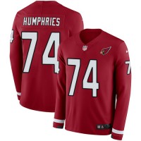 Nike Arizona Cardinals #74 D.J. Humphries Red Team Color Men's Stitched NFL Limited Therma Long Sleeve Jersey