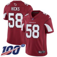 Nike Arizona Cardinals #58 Jordan Hicks Red Team Color Men's Stitched NFL 100th Season Vapor Limited Jersey