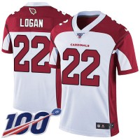 Nike Arizona Cardinals #22 T.J. Logan White Men's Stitched NFL 100th Season Vapor Limited Jersey