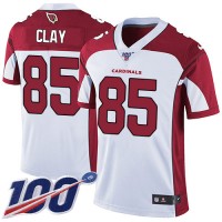 Nike Arizona Cardinals #85 Charles Clay White Men's Stitched NFL 100th Season Vapor Limited Jersey