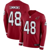 Nike Arizona Cardinals #48 Isaiah Simmons Red Team Color Men's Stitched NFL Limited Therma Long Sleeve Jersey