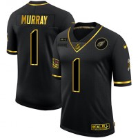 Arizona Arizona Cardinals #1 Kyler Murray Men's Nike 2020 Salute To Service Golden Limited NFL Jersey Black
