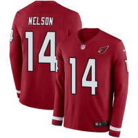 Nike Arizona Cardinals #14 J.J. Nelson Red Team Color Men's Stitched NFL Limited Therma Long Sleeve Jersey