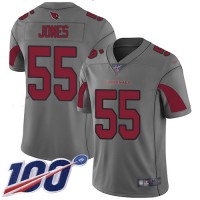 Nike Arizona Cardinals #55 Chandler Jones Silver Men's Stitched NFL Limited Inverted Legend 100th Season Jersey