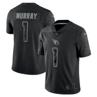 Arizona Arizona Cardinals #1 Kyler Murray Black Men's Nike NFL Black Reflective Limited Jersey