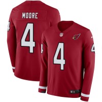 Nike Arizona Cardinals #4 Rondale Moore Red Team Color Men's Stitched NFL Limited Therma Long Sleeve Jersey