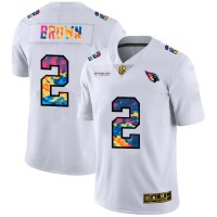Arizona Arizona Cardinals #2 Marquise Brown Men's White Nike Multi-Color 2020 NFL Crucial Catch Limited NFL Jersey