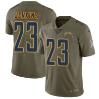 Nike Los Angeles Chargers #23 Rayshawn Jenkins Olive Men's Stitched NFL Limited 2017 Salute To Service Jersey