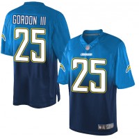 Nike Los Angeles Chargers #25 Melvin Gordon III Electric Blue/Navy Blue Men's Stitched NFL Elite Fadeaway Fashion Jersey