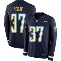 Nike Los Angeles Chargers #37 Jahleel Addae Navy Blue Team Color Men's Stitched NFL Limited Therma Long Sleeve Jersey