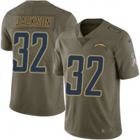 Nike Los Angeles Chargers #32 Justin Jackson Olive Men's Stitched NFL Limited 2017 Salute To Service Jersey