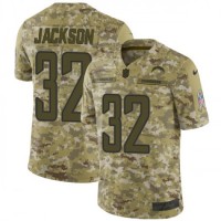 Nike Los Angeles Chargers #32 Justin Jackson Camo Men's Stitched NFL Limited 2018 Salute To Service Jersey