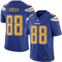 Nike Los Angeles Chargers #88 Virgil Green Electric Blue Men's Stitched NFL Limited Rush Jersey