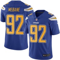 Nike Los Angeles Chargers #92 Brandon Mebane Electric Blue Men's Stitched NFL Limited Rush Jersey