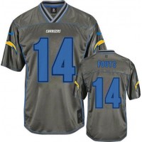 Nike Los Angeles Chargers #14 Dan Fouts Grey Men's Stitched NFL Elite Vapor Jersey