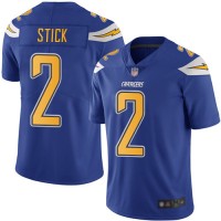 Nike Los Angeles Chargers #2 Easton Stick Electric Blue Men's Stitched NFL Limited Rush Jersey