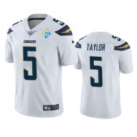 Los Angeles Los Angeles Chargers #5 Tyrod Taylor White 60th Anniversary Vapor Limited NFL Jersey