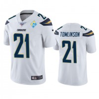 Los Angeles Los Angeles Chargers #21 Ladainian Tomlinson White 60th Anniversary Vapor Limited NFL Jersey