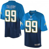 Nike Los Angeles Chargers #99 Jerry Tillery Electric Blue/Navy Blue Men's Stitched NFL Elite Fadeaway Fashion Jersey