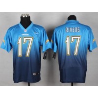 Nike Los Angeles Chargers #17 Philip Rivers Electric Blue/Navy Blue Men's Stitched NFL Elite Fadeaway Fashion Jersey