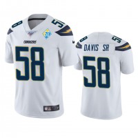 Los Angeles Los Angeles Chargers #58 Thomas Davis Sr White 60th Anniversary Vapor Limited NFL Jersey