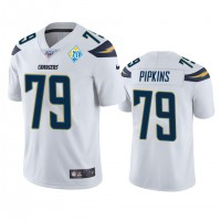 Los Angeles Los Angeles Chargers #79 Trey Pipkins White 60th Anniversary Vapor Limited NFL Jersey