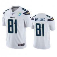 Los Angeles Los Angeles Chargers #81 Mike Williams White 60th Anniversary Vapor Limited NFL Jersey