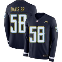 Nike Los Angeles Chargers #58 Thomas Davis Sr Navy Blue Team Color Men's Stitched NFL Limited Therma Long Sleeve Jersey