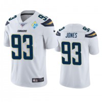 Los Angeles Los Angeles Chargers #93 Justin Jones White 60th Anniversary Vapor Limited NFL Jersey