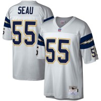 San Diego Los Angeles Chargers #55 Junior Seau Mitchell & Ness NFL 100 Retired Player Platinum Jersey