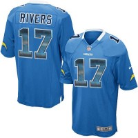 Nike Los Angeles Chargers #17 Philip Rivers Electric Blue Alternate Men's Stitched NFL Limited Strobe Jersey