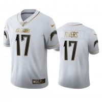 Los Angeles Los Angeles Chargers #17 Philip Rivers Men's Nike White Golden Edition Vapor Limited NFL 100 Jersey