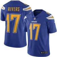Nike Los Angeles Chargers #17 Philip Rivers Electric Blue Men's Stitched NFL Limited Rush Jersey