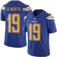 Nike Los Angeles Chargers #19 Lance Alworth Electric Blue Men's Stitched NFL Limited Rush Jersey
