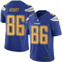 Nike Los Angeles Chargers #86 Hunter Henry Electric Blue Men's Stitched NFL Limited Rush Jersey