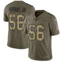 Nike Los Angeles Chargers #56 Kenneth Murray Jr Olive/Camo Men's Stitched NFL Limited 2017 Salute To Service Jersey