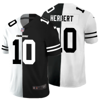 Los Angeles Los Angeles Chargers #10 Justin Herbert Men's Black V White Peace Split Nike Vapor Untouchable Limited NFL Jersey