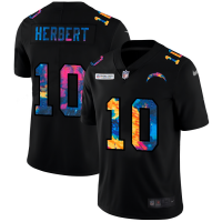 Los Angeles Los Angeles Chargers #10 Justin Herbert Men's Nike Multi-Color Black 2020 NFL Crucial Catch Vapor Untouchable Limited Jersey