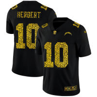 Los Angeles Los Angeles Chargers #10 Justin Herbert Men's Nike Leopard Print Fashion Vapor Limited NFL Jersey Black