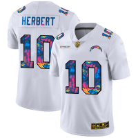 Los Angeles Los Angeles Chargers #10 Justin Herbert Men's White Nike Multi-Color 2020 NFL Crucial Catch Limited NFL Jersey