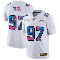 Los Angeles Los Angeles Chargers #97 Joey Bosa Men's White Nike Multi-Color 2020 NFL Crucial Catch Limited NFL Jersey